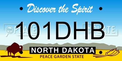 101DHB North Dakota License Plate