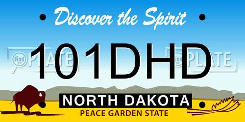 101DHD North Dakota License Plate
