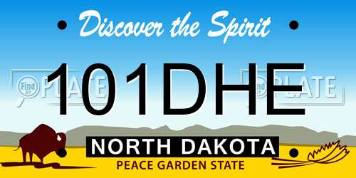101DHE North Dakota License Plate