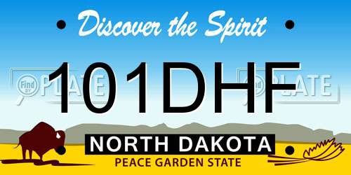 101DHF North Dakota License Plate