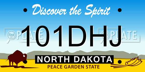 101DHJ North Dakota License Plate