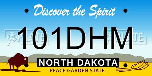 101DHM North Dakota License Plate