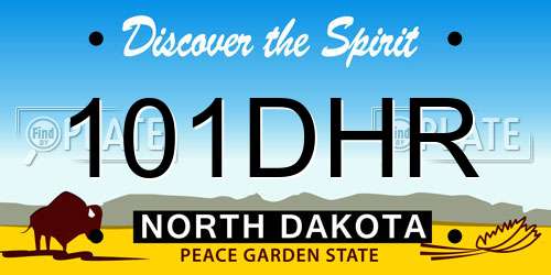 101DHR North Dakota License Plate