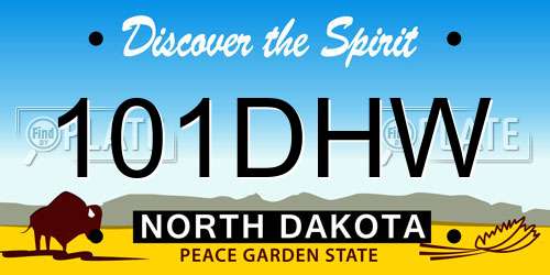 101DHW North Dakota License Plate