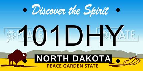 101DHY North Dakota License Plate