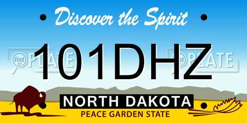 101DHZ North Dakota License Plate