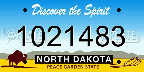 1021483 North Dakota License Plate
