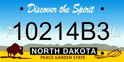 10214B3 North Dakota License Plate