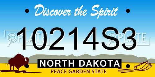 10214S3 North Dakota License Plate