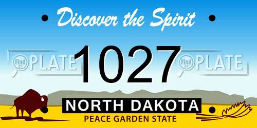 1027 North Dakota License Plate