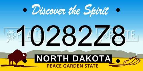 10282Z8 North Dakota License Plate