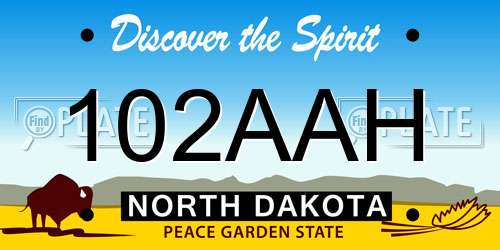 102AAH North Dakota License Plate