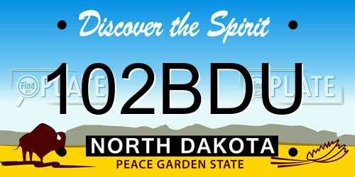 102BDU North Dakota License Plate