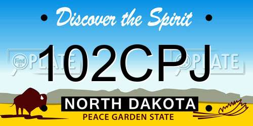 102CPJ North Dakota License Plate