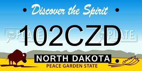 102CZD North Dakota License Plate