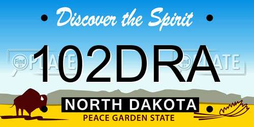 102DRA North Dakota License Plate