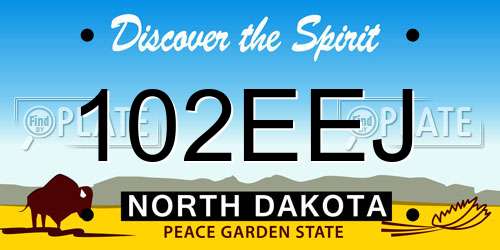 102EEJ North Dakota License Plate