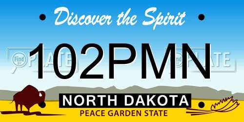 102PMN North Dakota License Plate