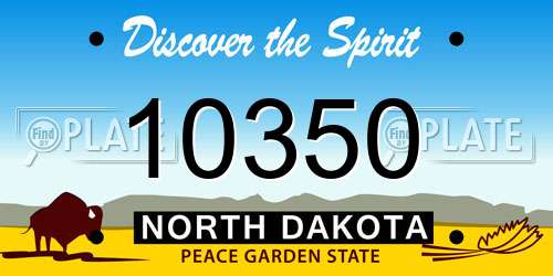 10350 North Dakota License Plate
