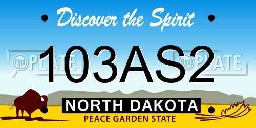 103AS2 North Dakota License Plate
