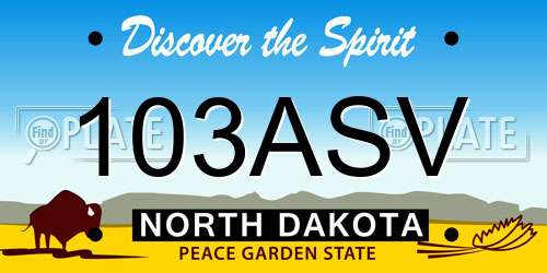103ASV North Dakota License Plate
