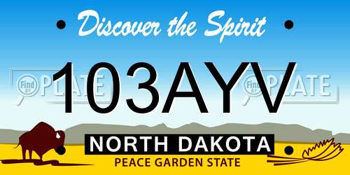103AYV North Dakota License Plate