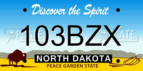 103BZX North Dakota License Plate