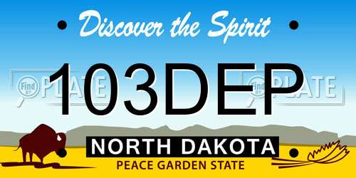 103DEP North Dakota License Plate
