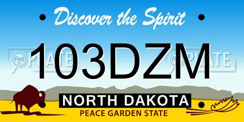 103DZM North Dakota License Plate
