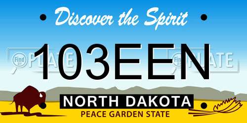 103EEN North Dakota License Plate