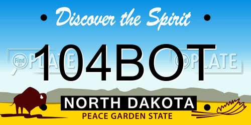 104BOT North Dakota License Plate