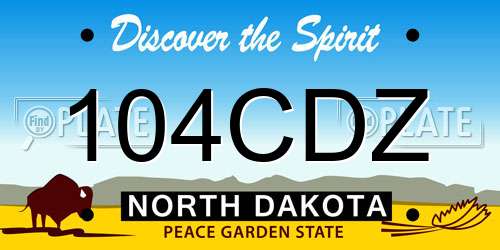 104CDZ North Dakota License Plate