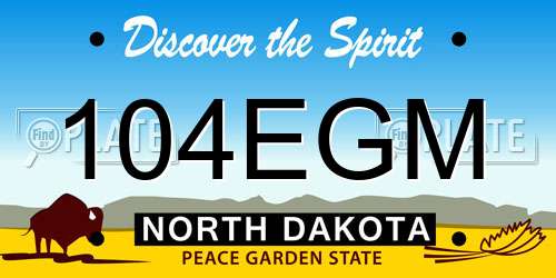 104EGM North Dakota License Plate