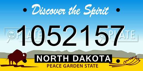1052157 North Dakota License Plate
