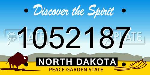 1052187 North Dakota License Plate