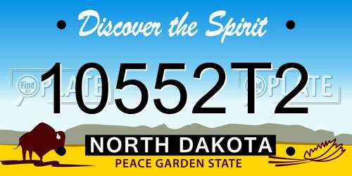 10552T2 North Dakota License Plate