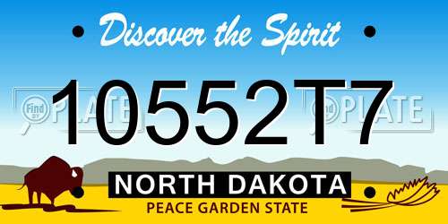 10552T7 North Dakota License Plate