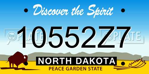 10552Z7 North Dakota License Plate