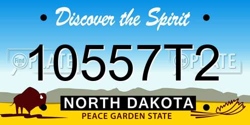 10557T2 North Dakota License Plate
