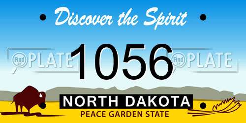 1056 North Dakota License Plate