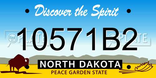 10571B2 North Dakota License Plate