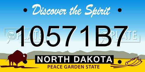 10571B7 North Dakota License Plate
