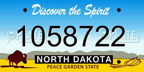 1058722 North Dakota License Plate
