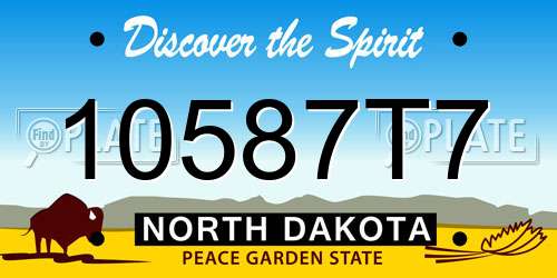 10587T7 North Dakota License Plate