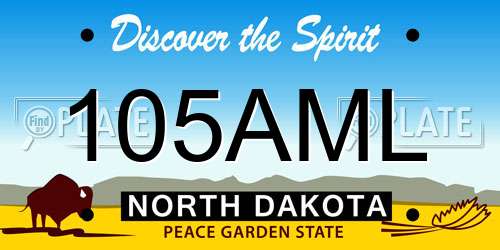105AML North Dakota License Plate