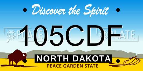 105CDF North Dakota License Plate