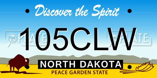 105CLW North Dakota License Plate