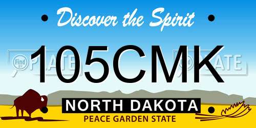 105CMK North Dakota License Plate