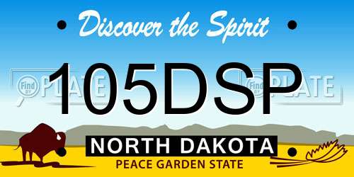 105DSP North Dakota License Plate