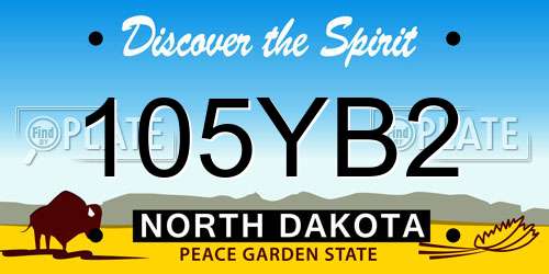 105YB2 North Dakota License Plate